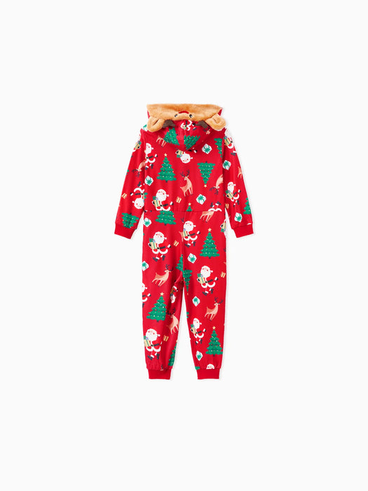 3D Reindeer Hood Family Pajama Sets