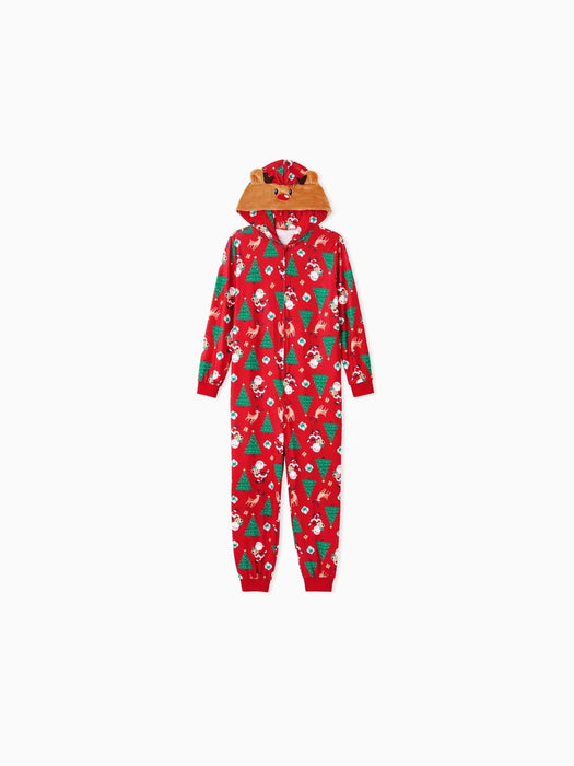 3D Reindeer Hood Family Pajama Sets