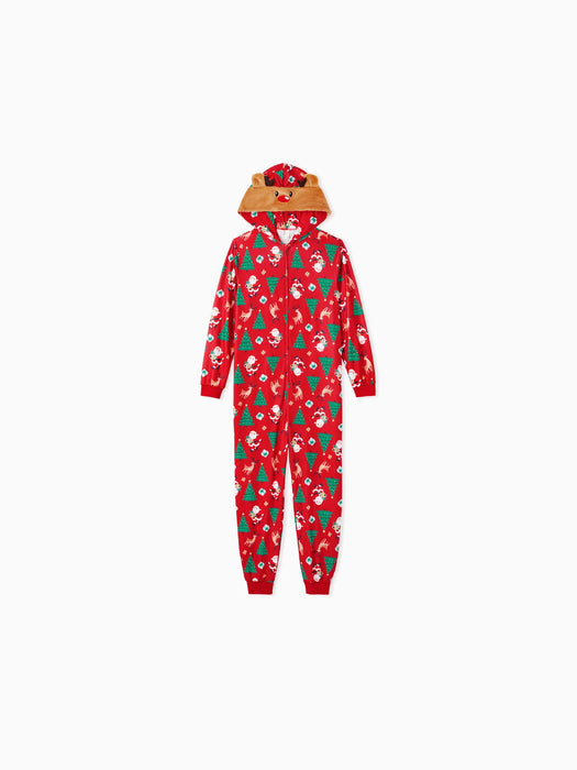 3D Reindeer Hood Family Pajama Sets