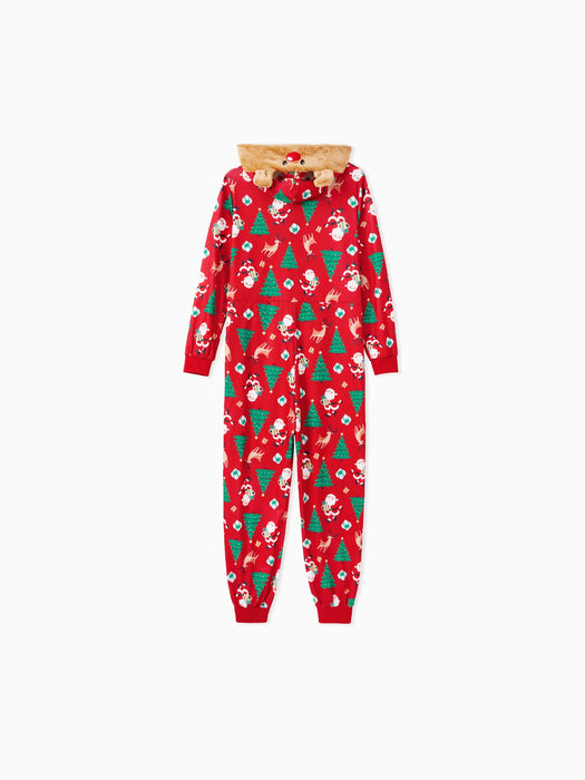 3D Reindeer Hood Family Pajama Sets