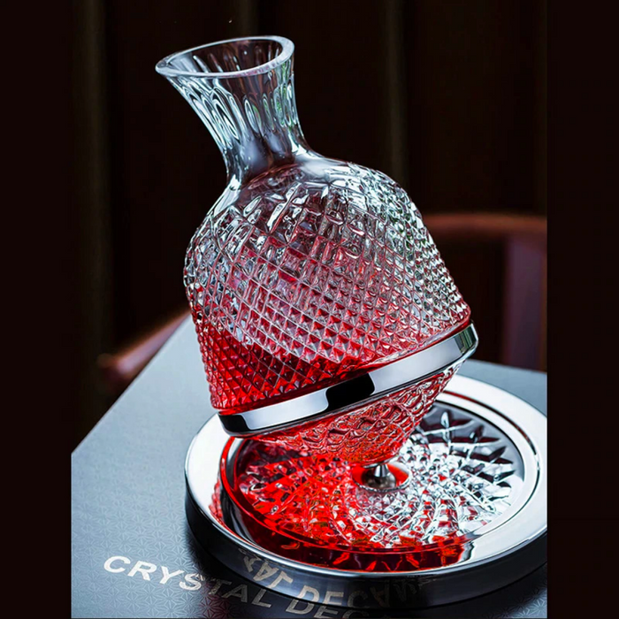 Crystal Decanter With Rotating Base