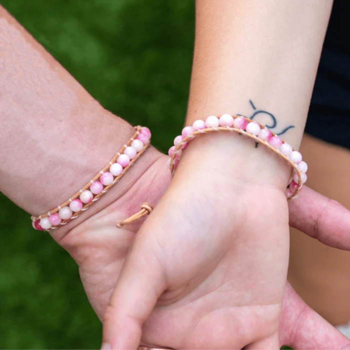 Natural Stone Bead Bracelet With Adjustable Fit