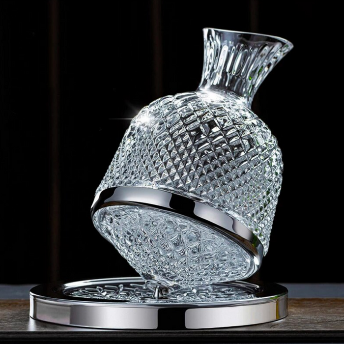 Crystal Decanter With Rotating Base