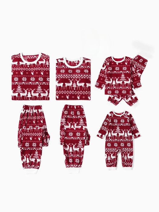 Christmas Family Print Long Sleeves Pajama Sets