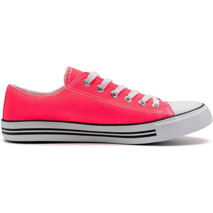 Solid Color Canvas Lace Up Sneakers