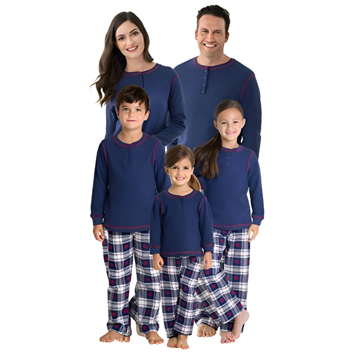 The Christmas Snowfall Plaid Pattern Family Pajama Sets