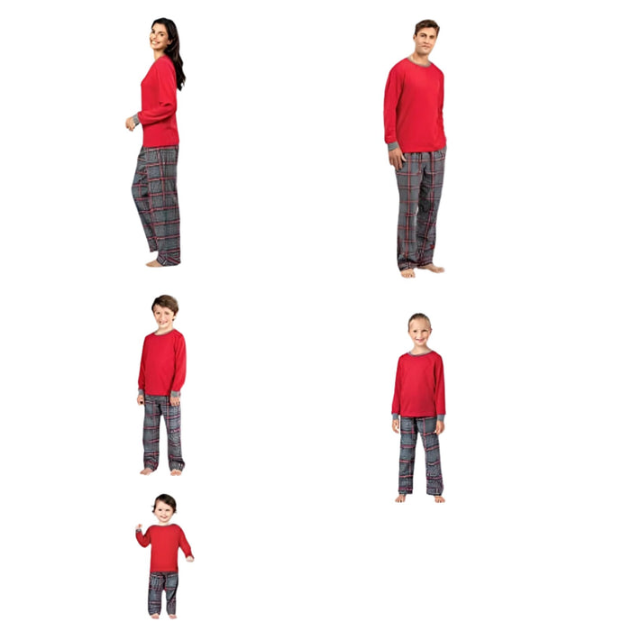 Family Matching Long Sleeve Plaid Pajama Set