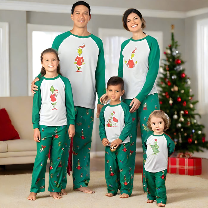 Whimsical Grinch Themed Family Pajama Set