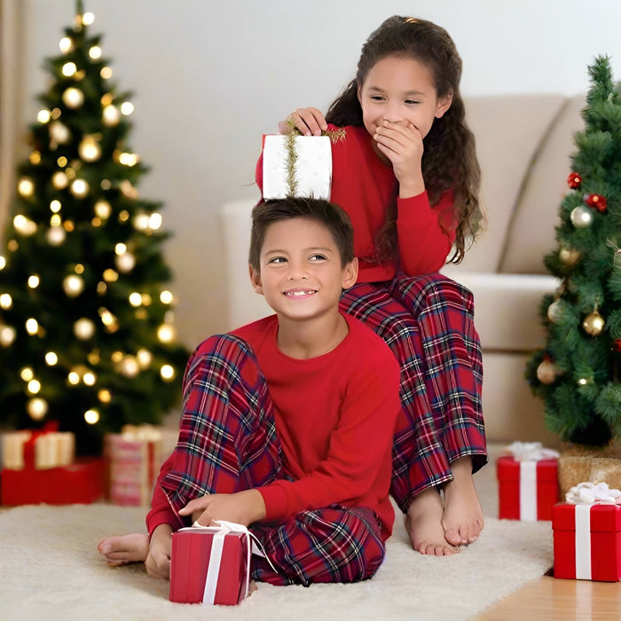 Festive Christmas Thermal Plaid Family Pajama Set