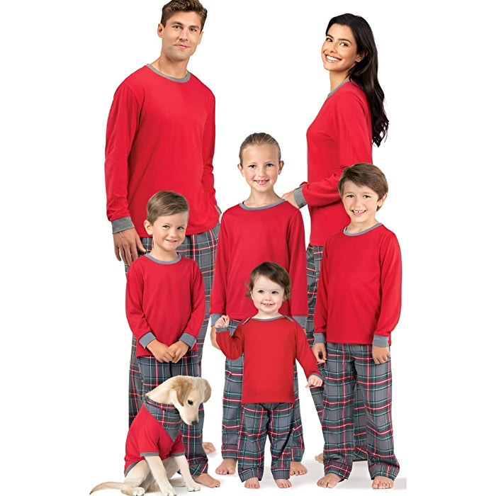 Family Matching Long Sleeve Plaid Pajama Set