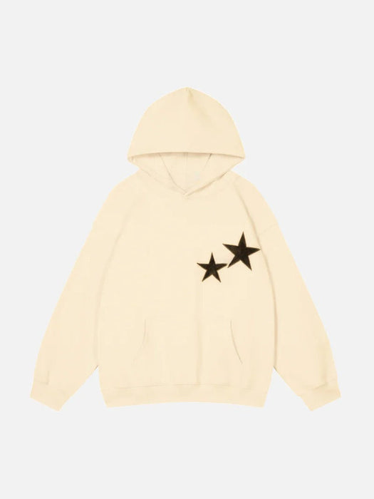 Hoodie With Double Star Graphic Design