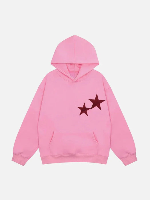 Hoodie With Double Star Graphic Design