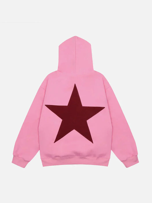 Hoodie With Double Star Graphic Design