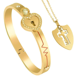 Elegant Lock And Key Bracelet