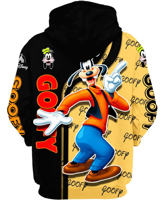 Graphic Zip Up Hoodie Goofy Print