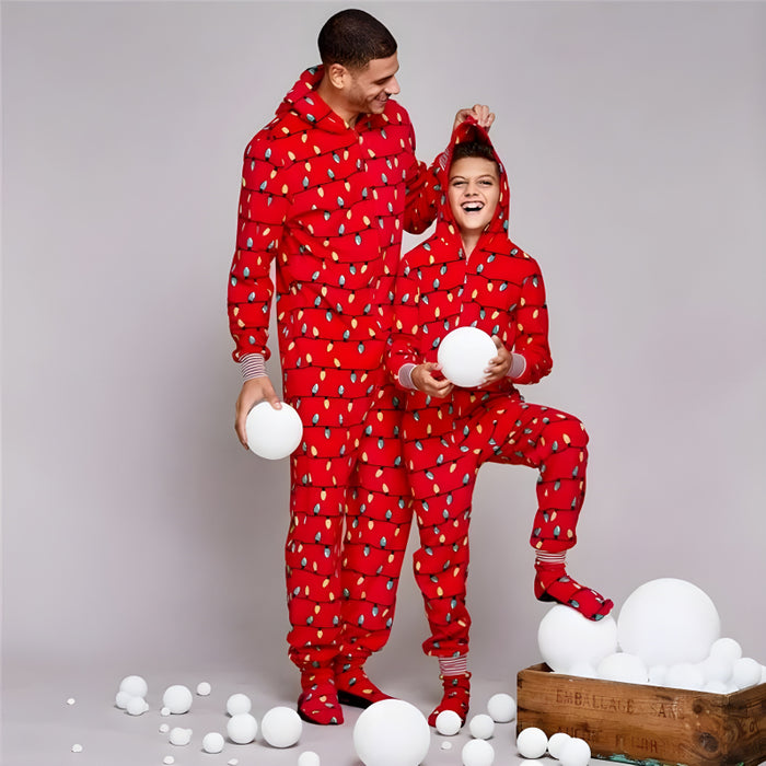 Festive Light Bulb Pattern Family Matching Onesies