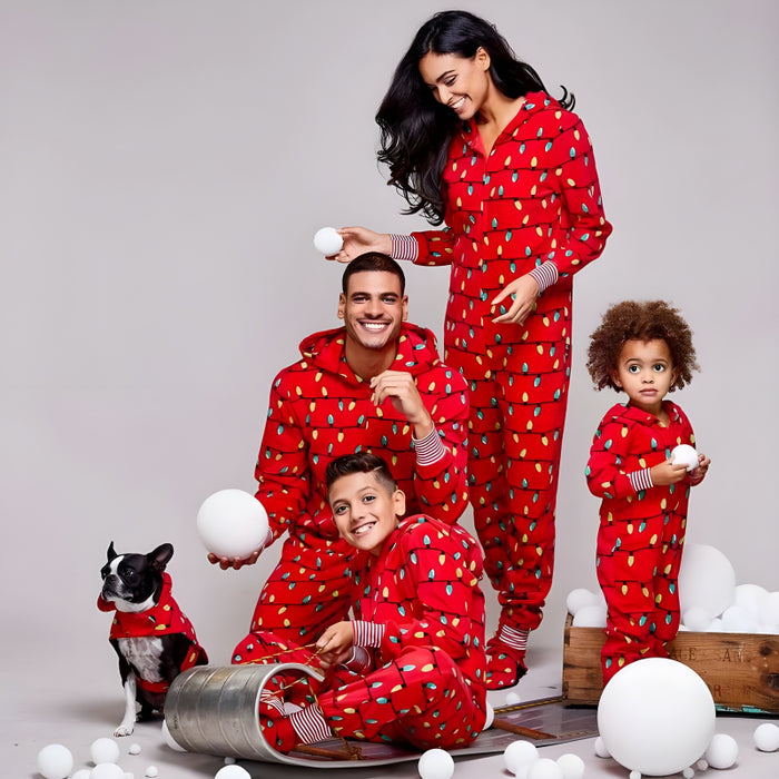 Festive Light Bulb Pattern Family Matching Onesies