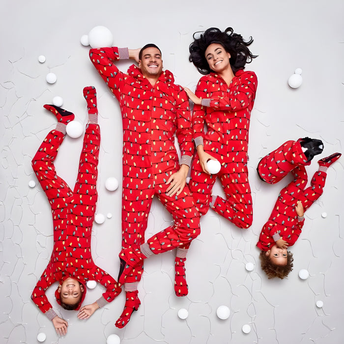 Festive Light Bulb Pattern Family Matching Onesies