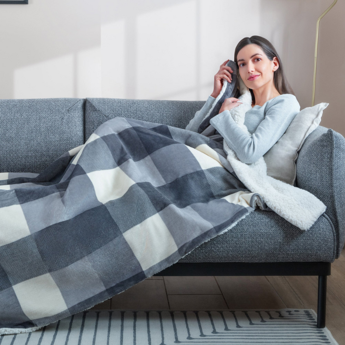 Heated Plush Blanket With Digital Remote Control