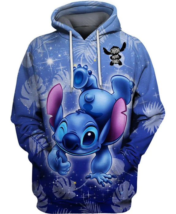 Starry Night Cartoon Printed Hoodie