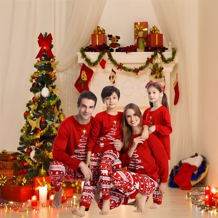 Bright Tree Lights Printed Family Pajama Set