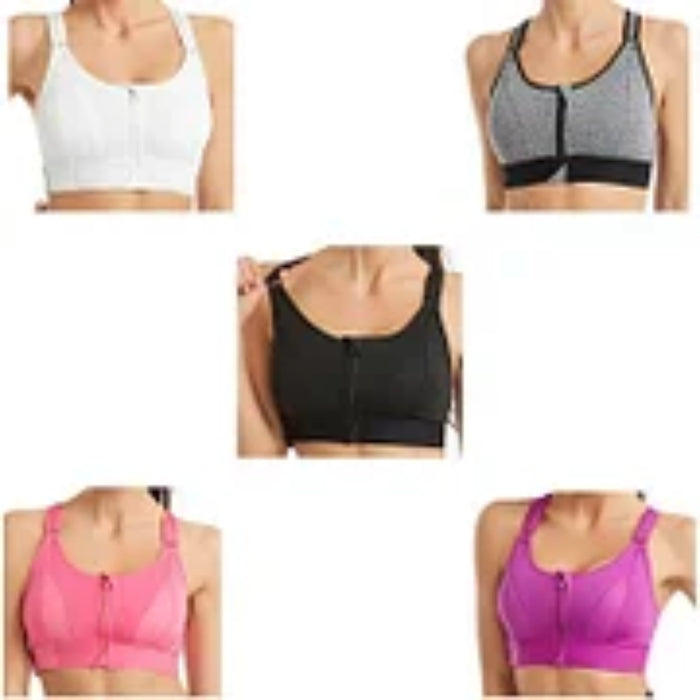 Wireless Support Zipper Sports Bra