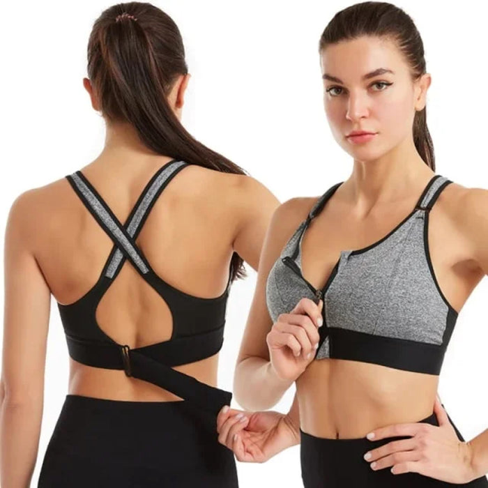 Wireless Support Zipper Sports Bra