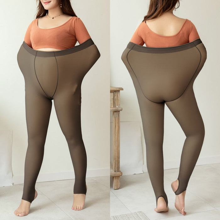 Fleece Tights Translucent Leggings