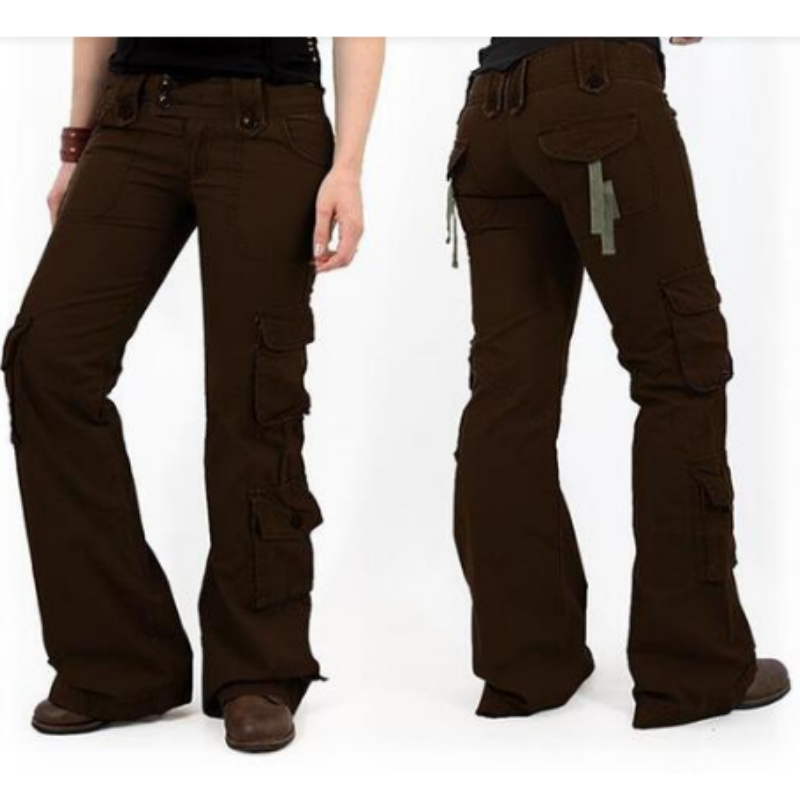 Multi-pocket Baggy Trousers Flared Cargo Pants