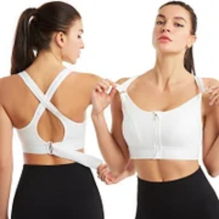 Wireless Support Zipper Sports Bra