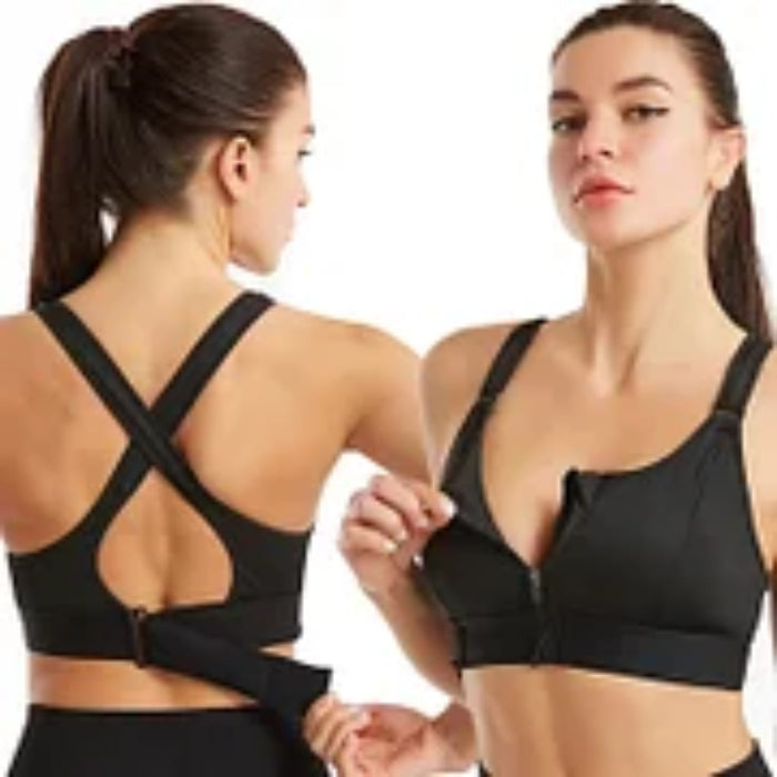 Wireless Support Zipper Sports Bra